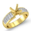 0.86Ct Princess Diamond Women Engagement Ring Invisible 18k Yellow Gold Semi Mount - javda.com 