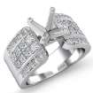 1.14Ct Round & Princess Diamond Engagement Invisible Setting Ring 14k White Gold - javda.com 
