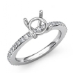 0.35Ct Round Diamond Solitaire Engagement Semi Mount Ring 18k White Gold - javda.com 