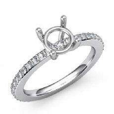 0.35Ct Round Diamond Solitaire Engagement Semi Mount Ring 14K W Gold