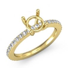 Round Diamond Solitaire Engagement Semi Mount Ring 14k Gold Yellow (0.35Ct. tw.)