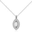 0.63Ct Pave Set Diamond Marquise Solitaire Pendant 14k White Gold - javda.com 