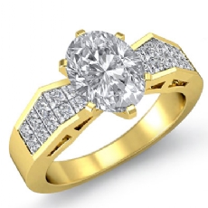 Invisible Classic Side Stone diamond Hot Deals 18k Gold Yellow