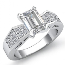 Invisible Classic Side Stone diamond Hot Deals 18k Gold White