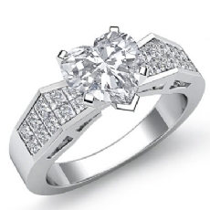 Invisible Classic Side Stone diamond Ring Platinum 950