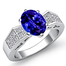 Invisible Classic Side Stone diamond Ring Platinum 950