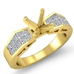 0.68Ct Princess Diamond Women Engagement Ring Invisible 18k Yellow Gold Semi Mount - javda.com 