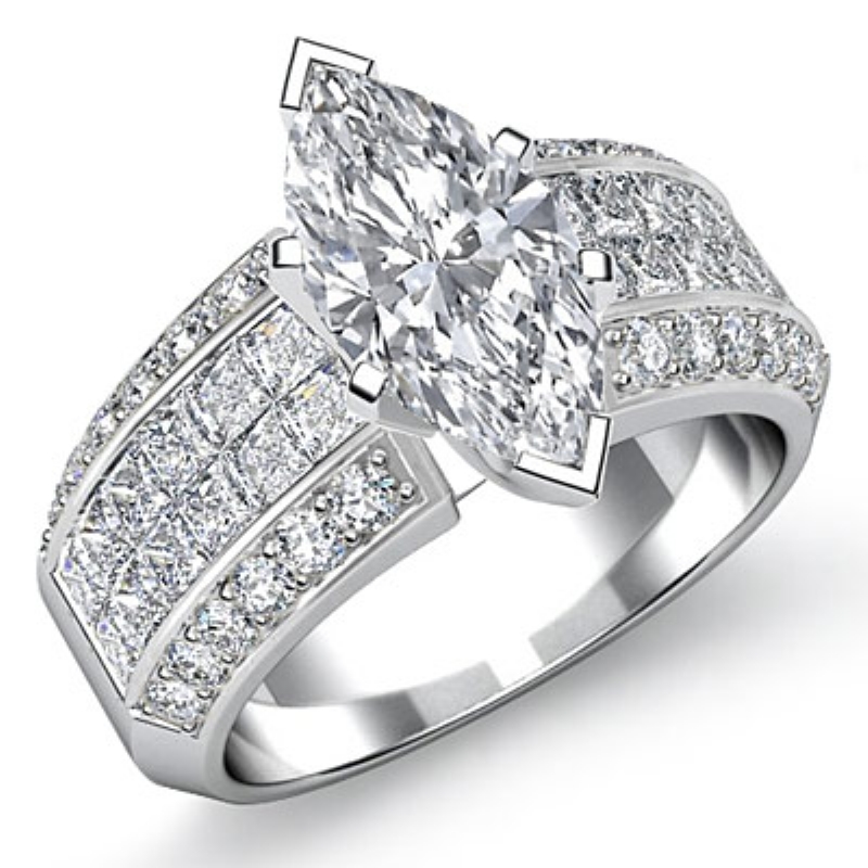  diamond Ring 14k Gold White