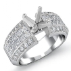 Round & Princess Diamond Engagement Invisible Semi Mount Ring Platinum 950 1.63Ct - javda.com 