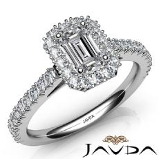 4 Prong Halo French V Pave diamond Ring 14k Gold White