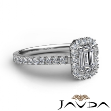 4 Prong Halo French V Pave diamond Ring 14k Gold White