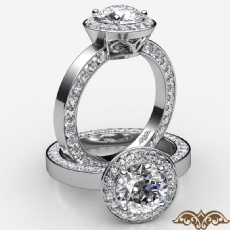 Halo Pave Channel Eternity diamond Ring Platinum 950