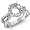 Diamond Engagement SemiMount Ring Split Shank Platinum 950 Halo Setting 0.75Ct - javda.com 