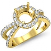 Diamond Engagement SemiMount Ring Split Shank 18k Gold Yellow Halo Setting 0.75Ct