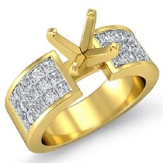 Princess Diamond Invisible Setting Engagement Women's Ring 14k Gold Yellow (1.29Ct. tw.)