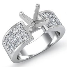 1.29Ct Princess Diamond Invisible Setting Engagement Women's Ring 14K White Gold
