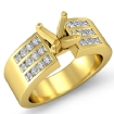 0.31Ct Round Diamond Engagement 3 Row Channel Womens Ring Setting 18k Yellow Gold - javda.com 