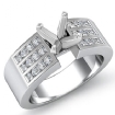 0.31Ct Round Diamond Engagement 3 Row Channel Womens Ring Setting Platinum 950 - javda.com 
