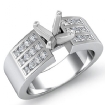 0.31Ct Round Diamond Engagement 3 Row Channel Womens Ring Setting 14k White Gold - javda.com 