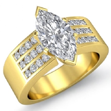 Channel Set Sidestone diamond  14k Gold Yellow