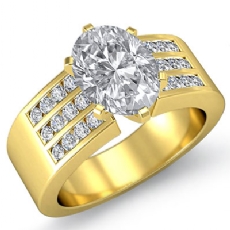 Channel Set Sidestone diamond  18k Gold Yellow