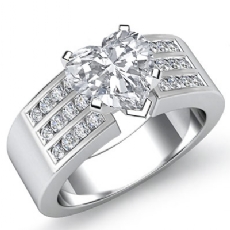 Channel Set Sidestone diamond Ring Platinum 950