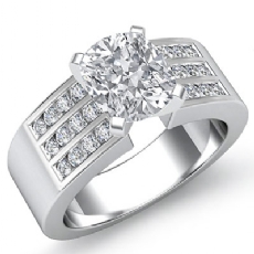 Channel Set Sidestone diamond Ring Platinum 950