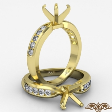 Round Diamond Engagement Ring Channel Setting 14k Gold Yellow Wedding Band  (0.31Ct. tw.)
