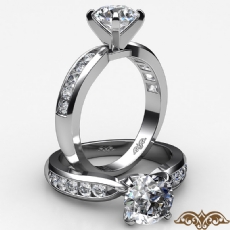 Pinched Shank 4 Prong Peg Head diamond Ring 14k Gold White