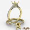 Diamond Engagement Pave Setting 14k Yellow Gold Emerald Semi Mount Ring 0.55Ct - javda.com 