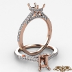 Diamond Engagement Pave Setting 14k Rose Gold Emerald Semi Mount Ring 0.55Ct - javda.com 
