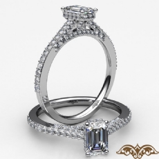 Micropave Circa Halo Bridge diamond Ring 18k Gold White