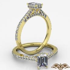 Micropave Circa Halo Bridge diamond Ring 18k Gold Yellow