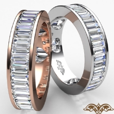 Baguette Channel Set Diamond Womens Eternity Wedding Band 14k W Gold Ring 3.5Ct