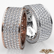 Women's Eternity 5 Row Band Pave Set Diamond Engagement Ring Platinum 950  (4Ct. tw.)