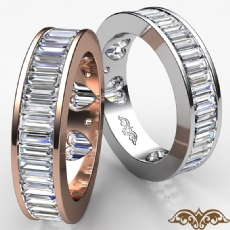 Baguette Diamond Women's Wedding Ring Heart Eternity Band 14k White Gold 2Ct