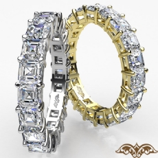 Asscher Cut Diamond Women's Eternity Wedding Band Ring 14k Gold Yellow  (3.55Ct. tw.)