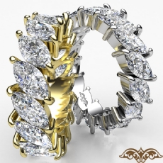 Women's Eternity Band Marquise Cut Prong Set Diamond Ring 14k White Gold 5.3Ct