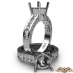 0.5Ct Round Diamond Semi Mount Engagement Ring Channel Platinum 950 - javda.com 