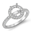 Diamond Engagement Ring Platinum 950 Round Semi Mount Halo Pave Setting 0.85Ct - javda.com 