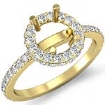 0.85Ct Diamond Engagement Ring 18k Gold Yellow Round Semi Mount Halo Pave Setting