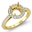 Diamond Engagement Ring Halo 14k Yellow Gold Round Semi Mount 0.45Ct - javda.com 