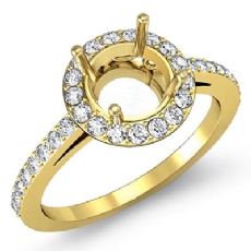 Diamond Engagement Ring Halo 14k Gold Yellow Round Semi Mount  (0.45Ct. tw.)