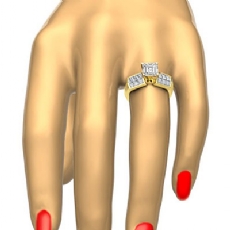 Invisible 4 Prong Setting diamond Ring 18k Gold Yellow