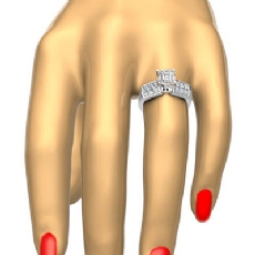 Invisible 4 Prong Setting diamond Ring 14k Gold White