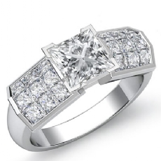 Invisible 4 Prong Setting diamond Ring Platinum 950
