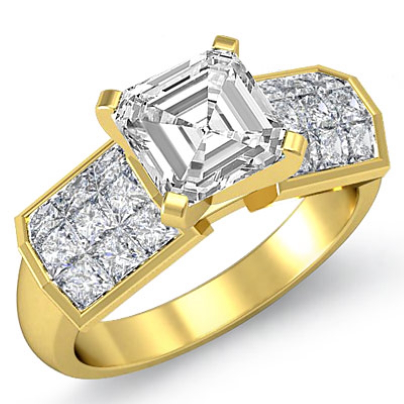 Invisible 4 Prong Setting diamond Hot Deals 18k Gold Yellow