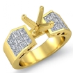 0.84Ct Princess Diamond Engagement Women Ring Invisible Semi Mount 14k Yellow Gold - javda.com 