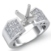 0.84Ct Princess Diamond Engagement Women Ring Invisible Semi Mount 18k White Gold - javda.com 