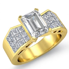 Sidestone Invisible Shank diamond  14k Gold Yellow